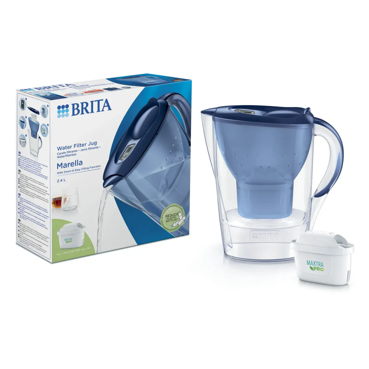 Brita Marella kanne med filter blå 2,4 l