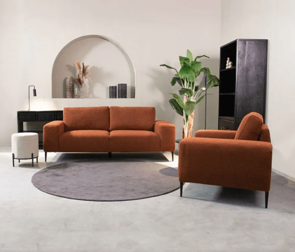 Trend Collection – Ferraro 1-seter sofa i boucle, Rust
