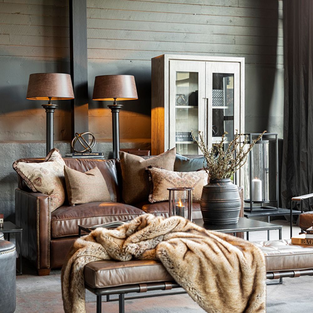Artwood Viscount Sofa Skinn Leather Vintage Cigar 2-seter