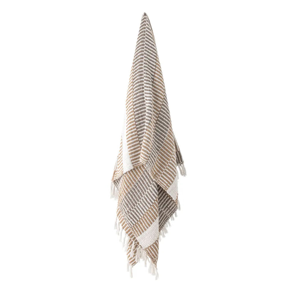 Bloomingville Isnel Pledd Beige/Hvit 130x160 cm