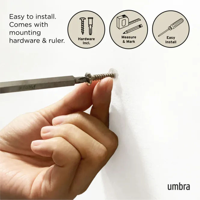Hovedbilde Umbra Flip 3 Knaggrekke Natur/Nikkel