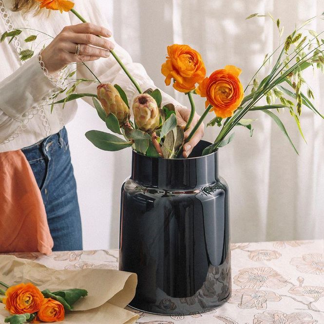 Hovedbilde Hadeland Glassverk Tindre Vase 30,5 cm Røkgrå