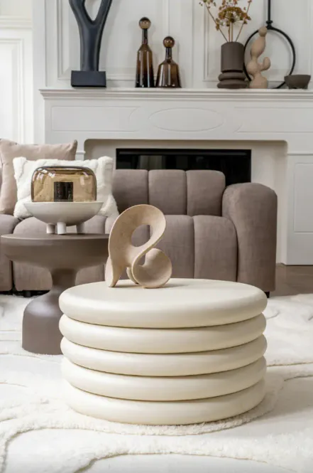 Hovedbilde Trend Collection Riff Sidebord Ecru S Ø30 x H40