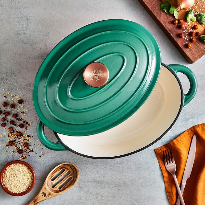 Hovedbilde Barbary & Oak Oval Støpejernsgryte Grønn 3 l