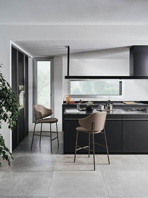 Hovedbilde Calligaris Holly barstol matt sort / sand