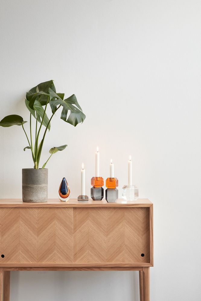 Hübsch Herringbone Kommode m/skyvedør Eik