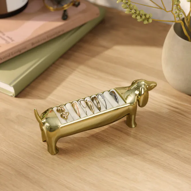 Hovedbilde Umbra Dachsie Ringholder Messing