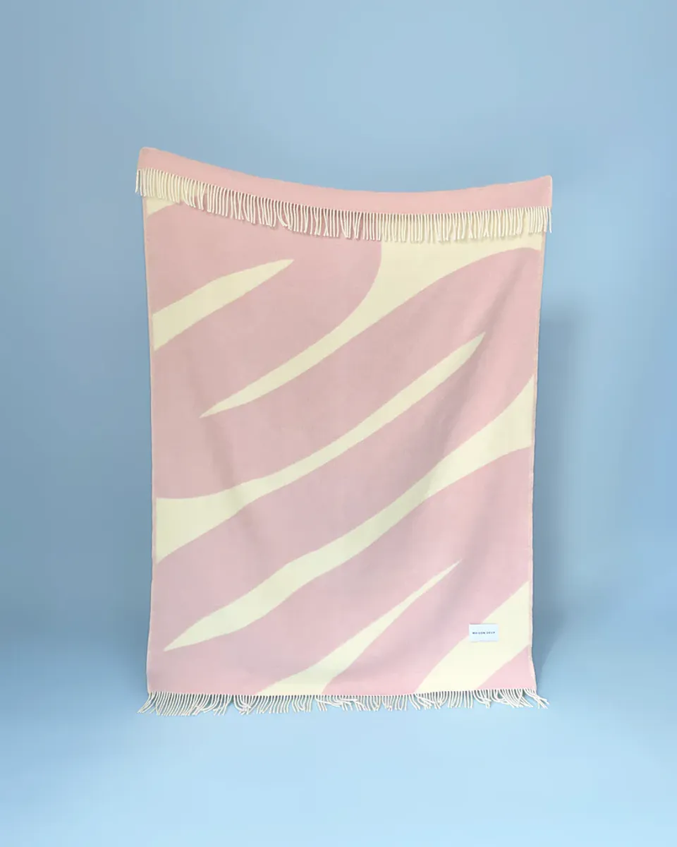 Maison Deux Swirl Pledd Krem/Rosa