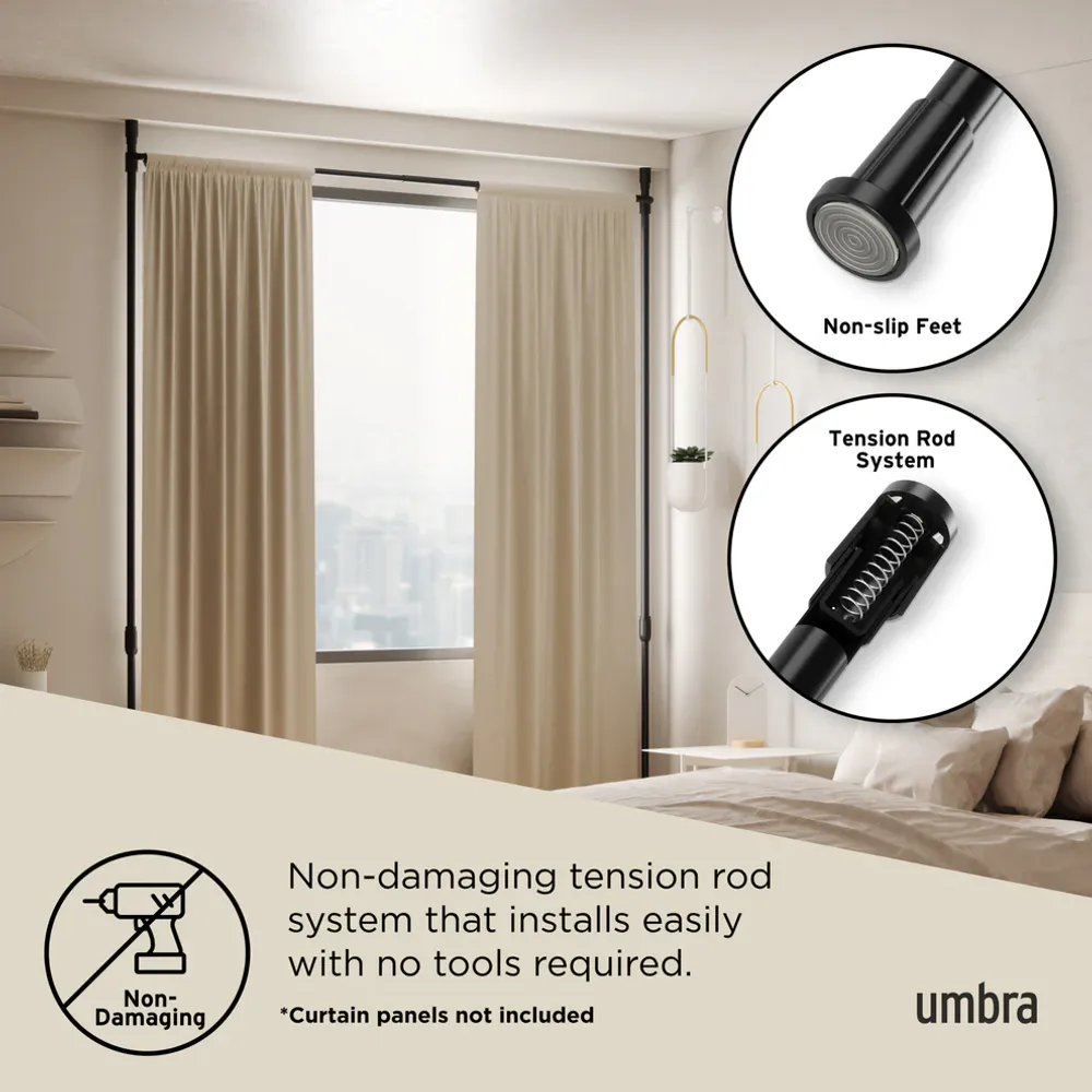 Umbra Anywhere Gardinstang/Romdeler Matt Sort