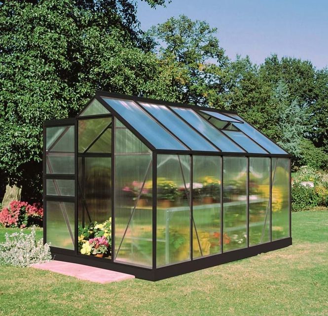 Hovedbilde Halls Drivhus Popular Herdet Glass Sort 6,2 m²