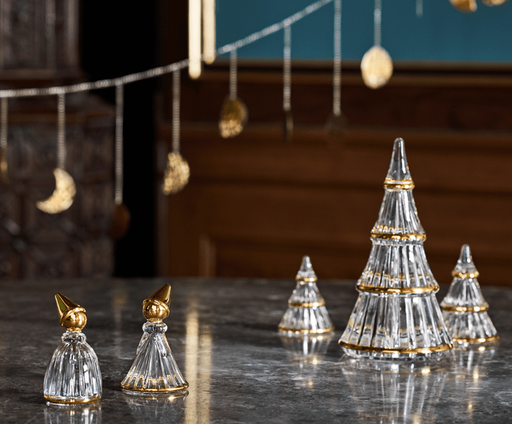 Holmegaard Fairytales Juletre klar med gull stor