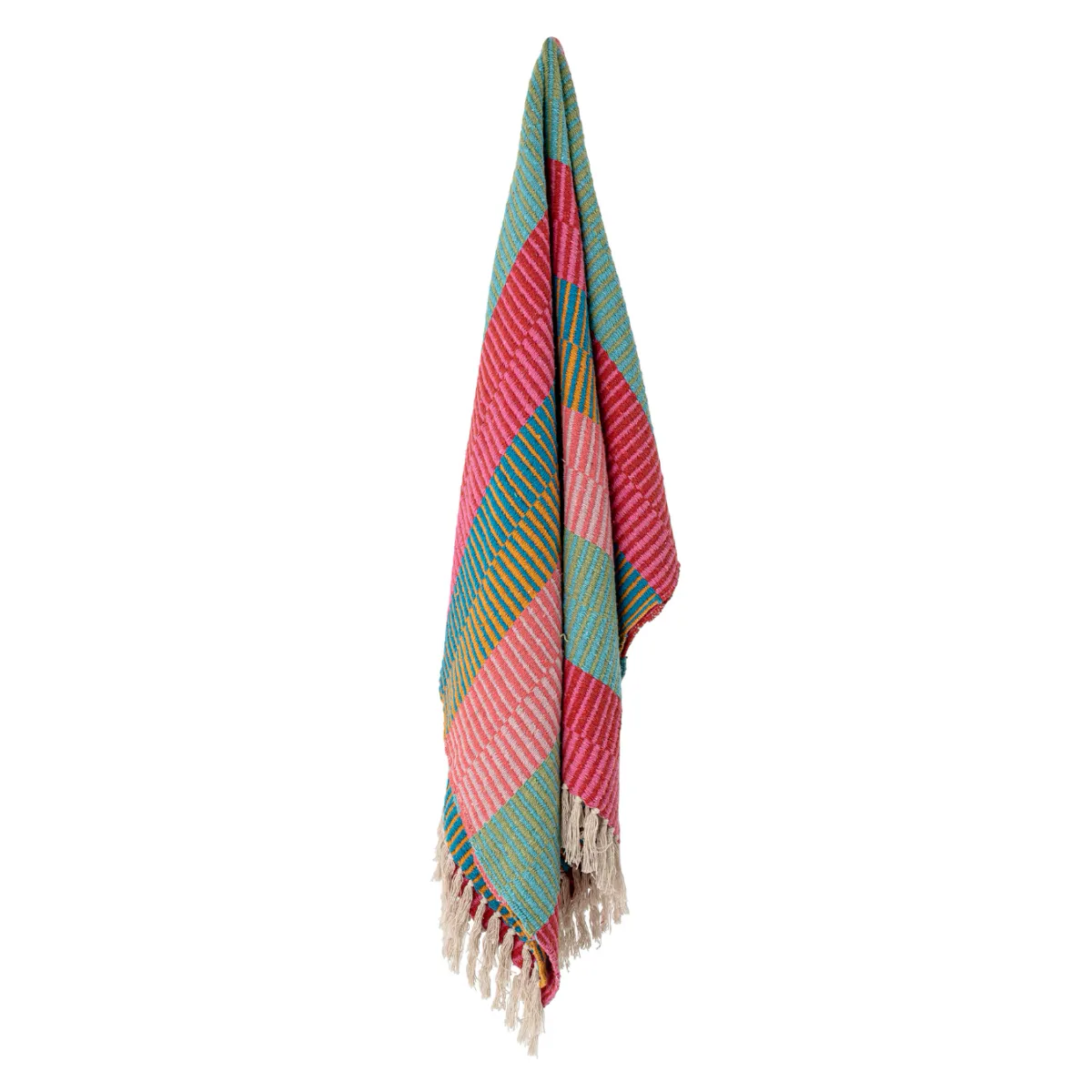 Bloomingville Isnel Pledd Rosa/Turkis 130x160 cm