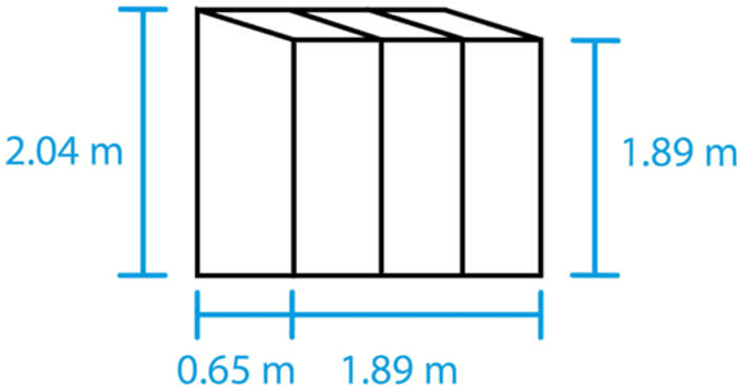 Hovedbilde Halls Drivhus Qube Lean-to Herdet Glass Sort 1,2 ...