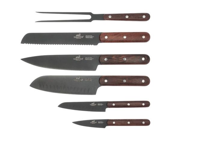 Hovedbilde Lion Sabatier Phenix Knivsett Sort/Tre - 6 deler