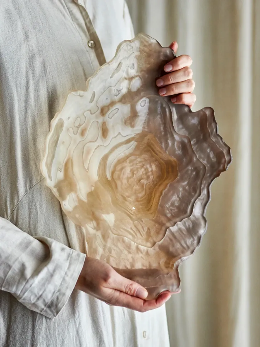 Bloomingville Aiku Skål Glass Beige