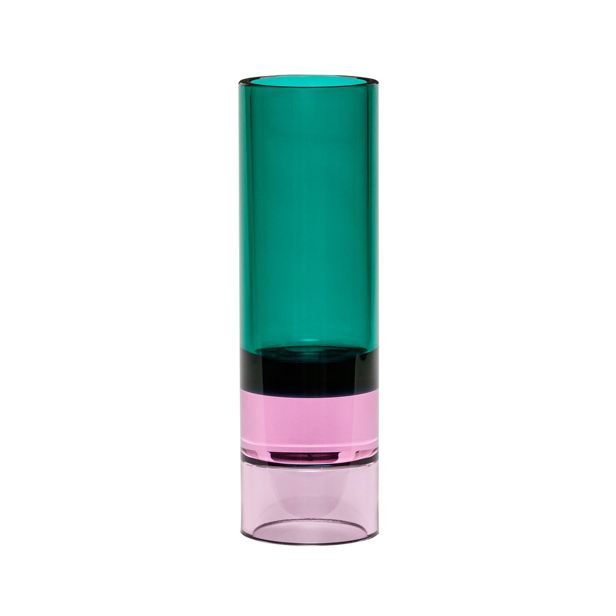 Hübsch Astra Telysholder/Vase Grønn/Rosa