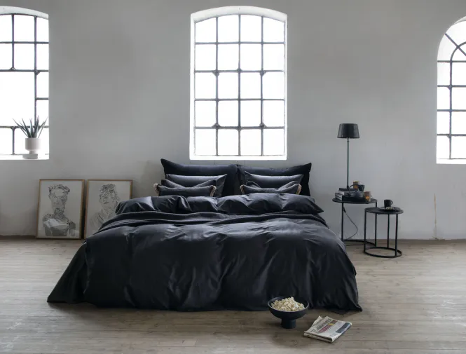 Hovedbilde Borås Cotton Cloud sengesett sort 140x200 cm