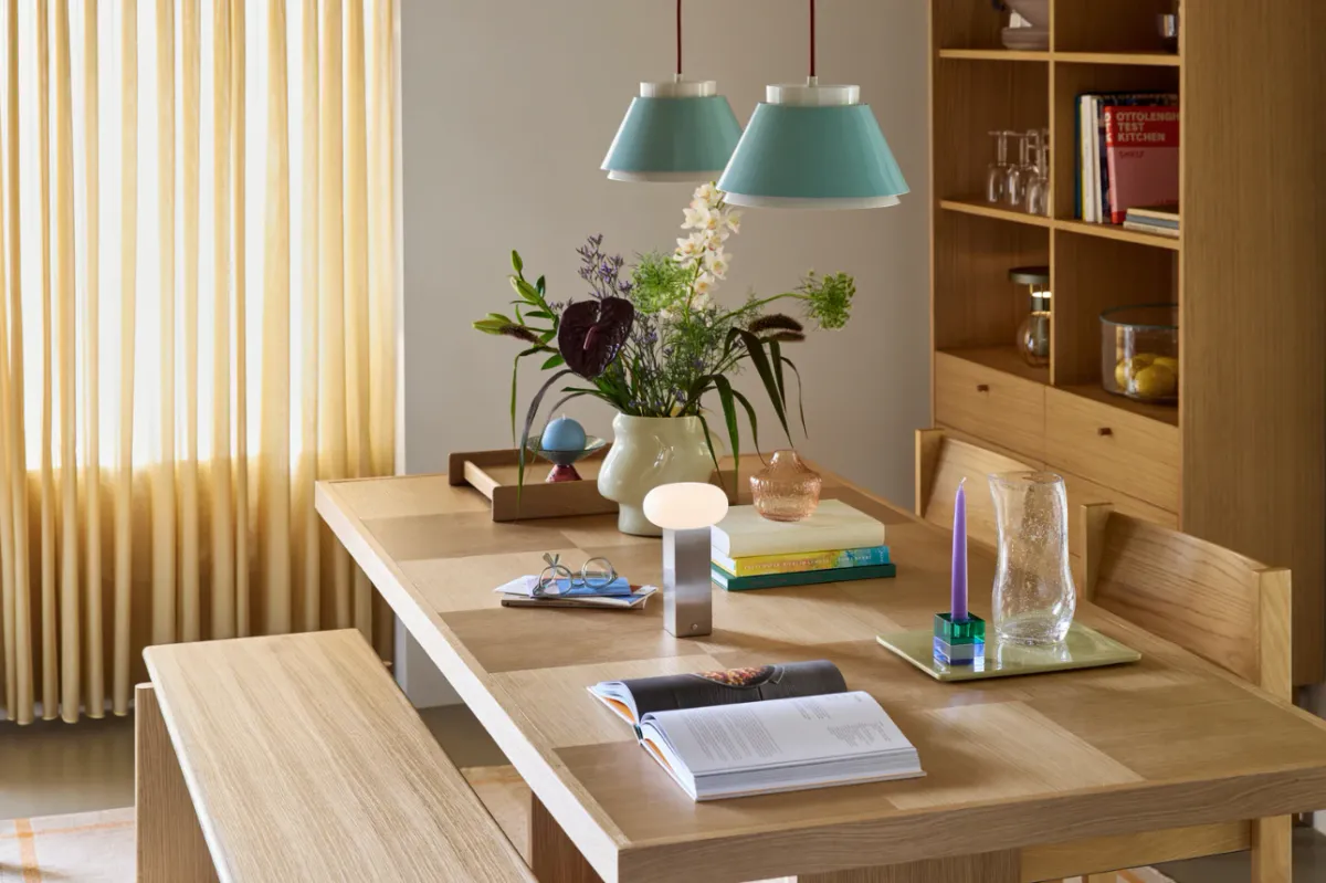 Hübsch Low Bærbar Lampe Nikkel