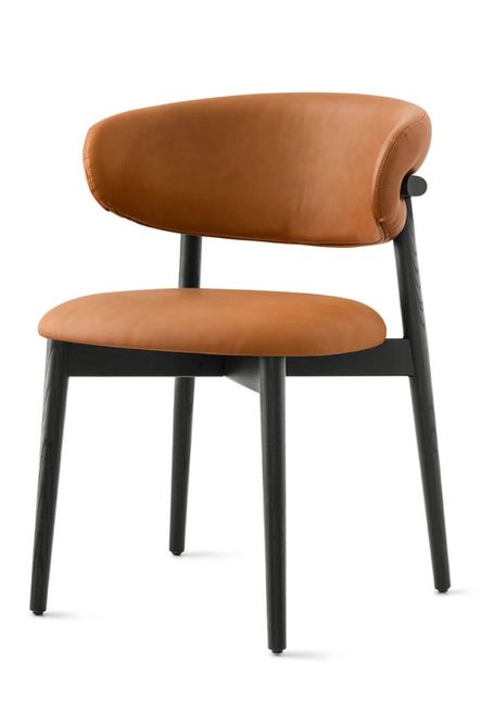 Hovedbilde Calligaris Oleandro stol matt sort / cognac