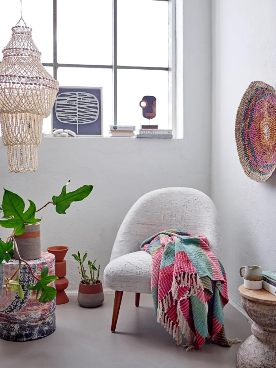 Bloomingville Isnel Pledd Rosa/Turkis 130x160 cm
