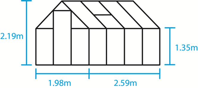 Hovedbilde Halls Drivhus Qube 6 Herdet Glass Sort 4,7 m²