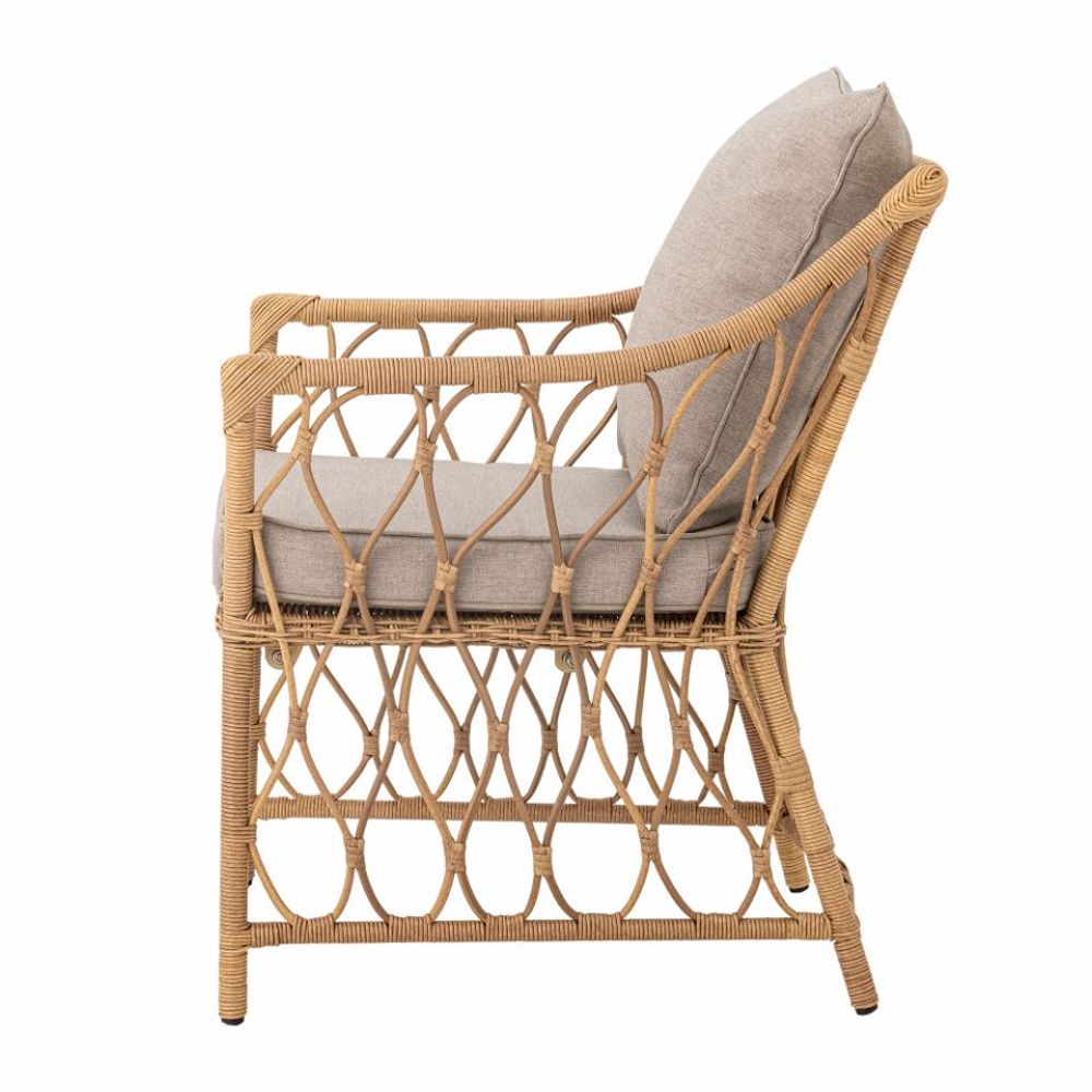 Bloomingville Belluce Loungestol med Fotskammel Natur 2 stk