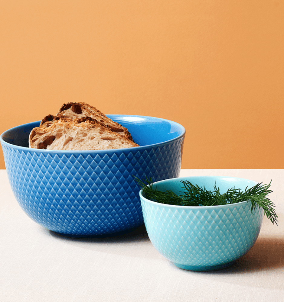 Lyngby Porcelæn Rhombe Turkis Skål Ø11cm
