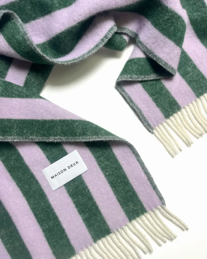 Maison Deux Candy Wrap Pledd Lilla/Grønn