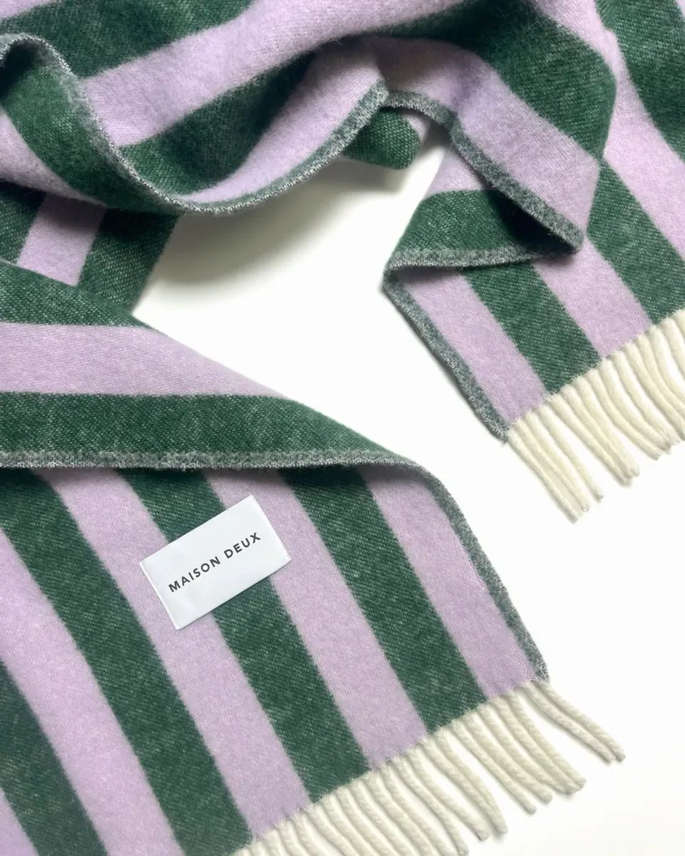 Maison Deux Candy Wrap Pledd Lilla/Grønn