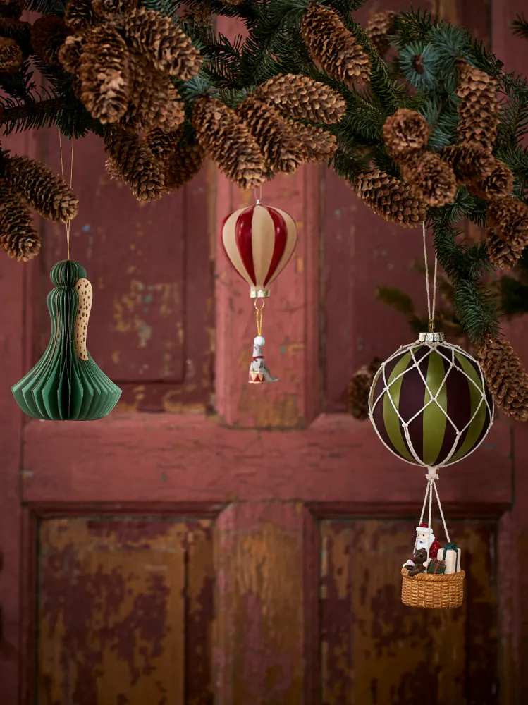 Bloomingville Hettie Julekule Rød Glass