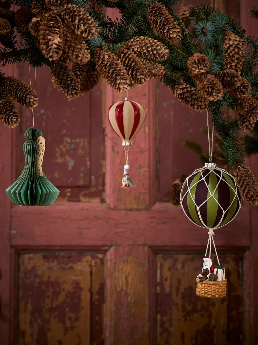 Bloomingville Hettie Julekule Rød Glass