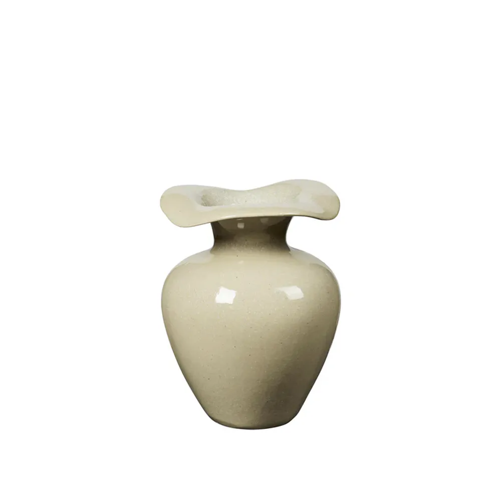 Broste Copenhagen Florentina Vase M, Beige