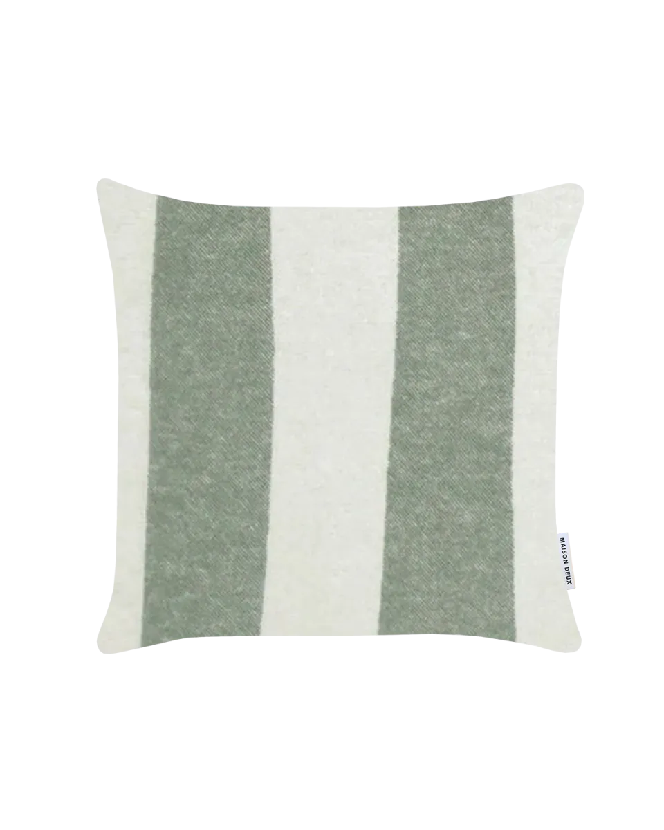Maison Deux Rough Stripe Putetrekk 50x50 Grønn/Hvit