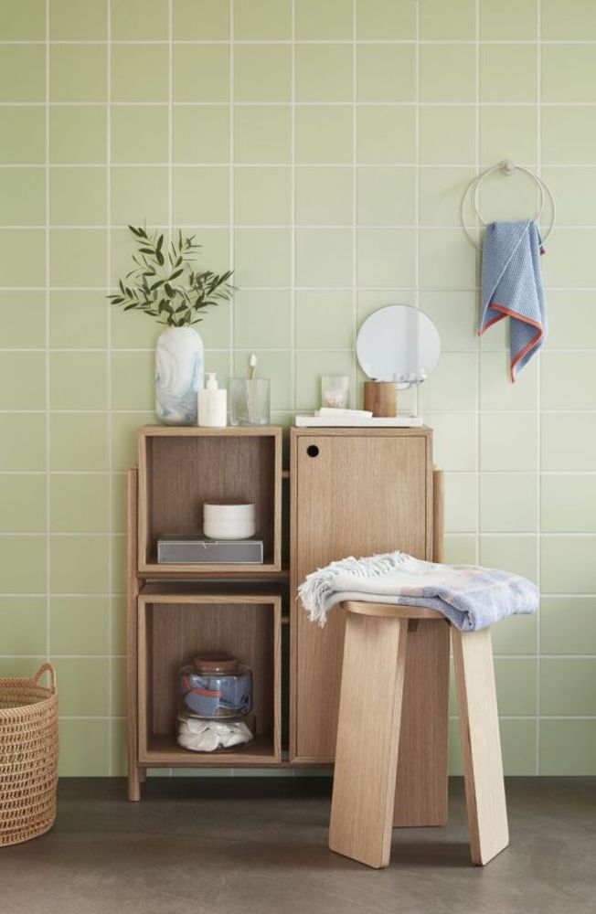 Hübsch Cube kommode m / hylle eikefarget FSC